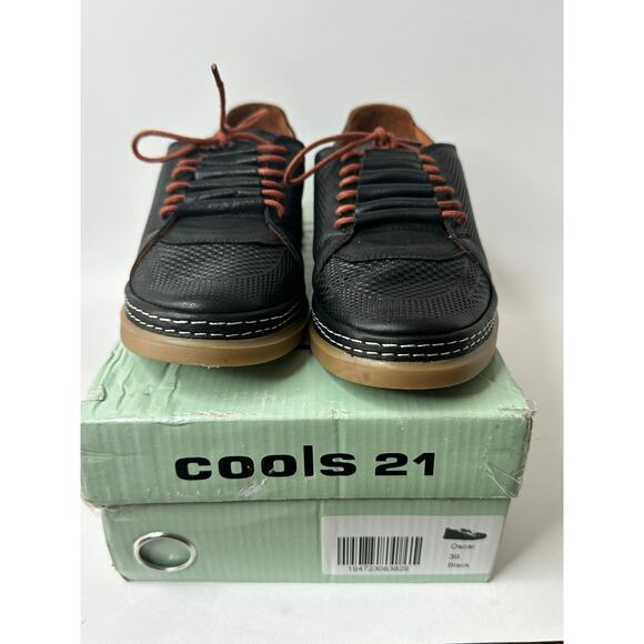 Cools 21 Women's Oscar Hidden Lace Perforated Leather Sneakers  Black  US 8.5 - Picture 4 of 8